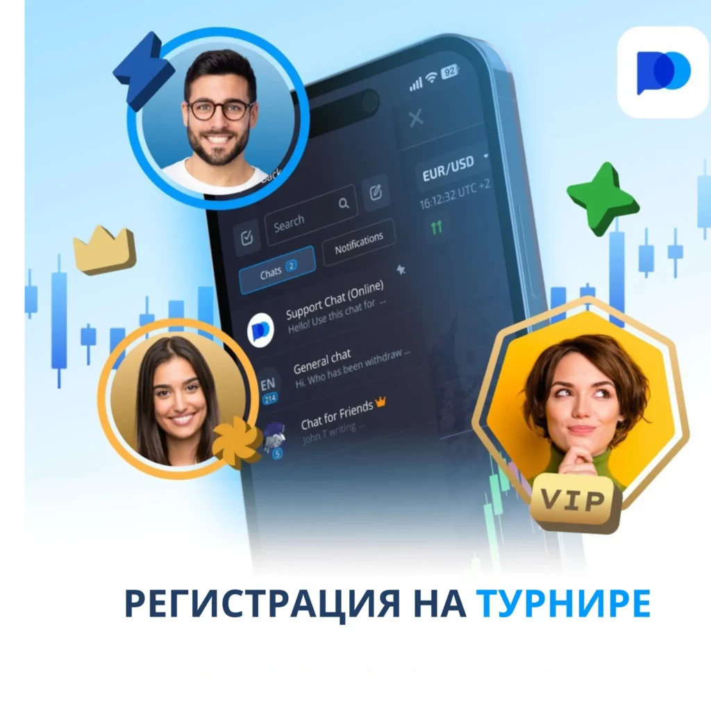 Регистрацина на турнир на Pocket Option.